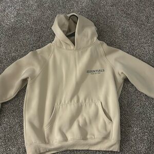Beige ESSENTIAL fear if God hoodie size S